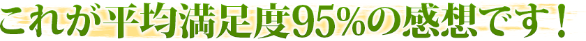 これが平均満足度95%の感想です!